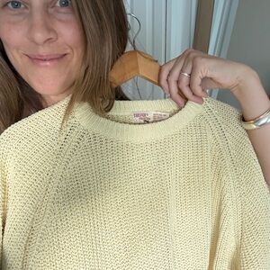 Vintage ramie Cotton butter yellow Sweater